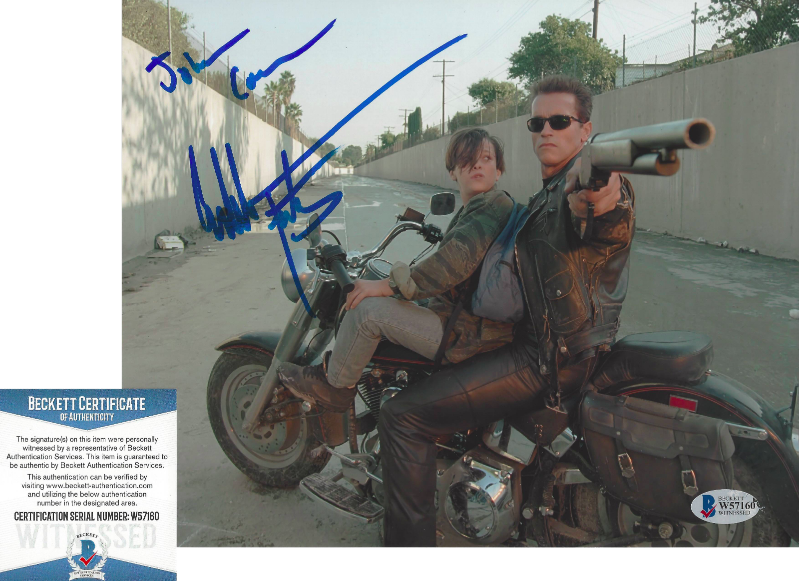 EDWARD FURLONG SIGNED 'TERMINATOR 2: JUDGMENT DAY' 8x10 Photo Poster painting D BECKETT COA BAS