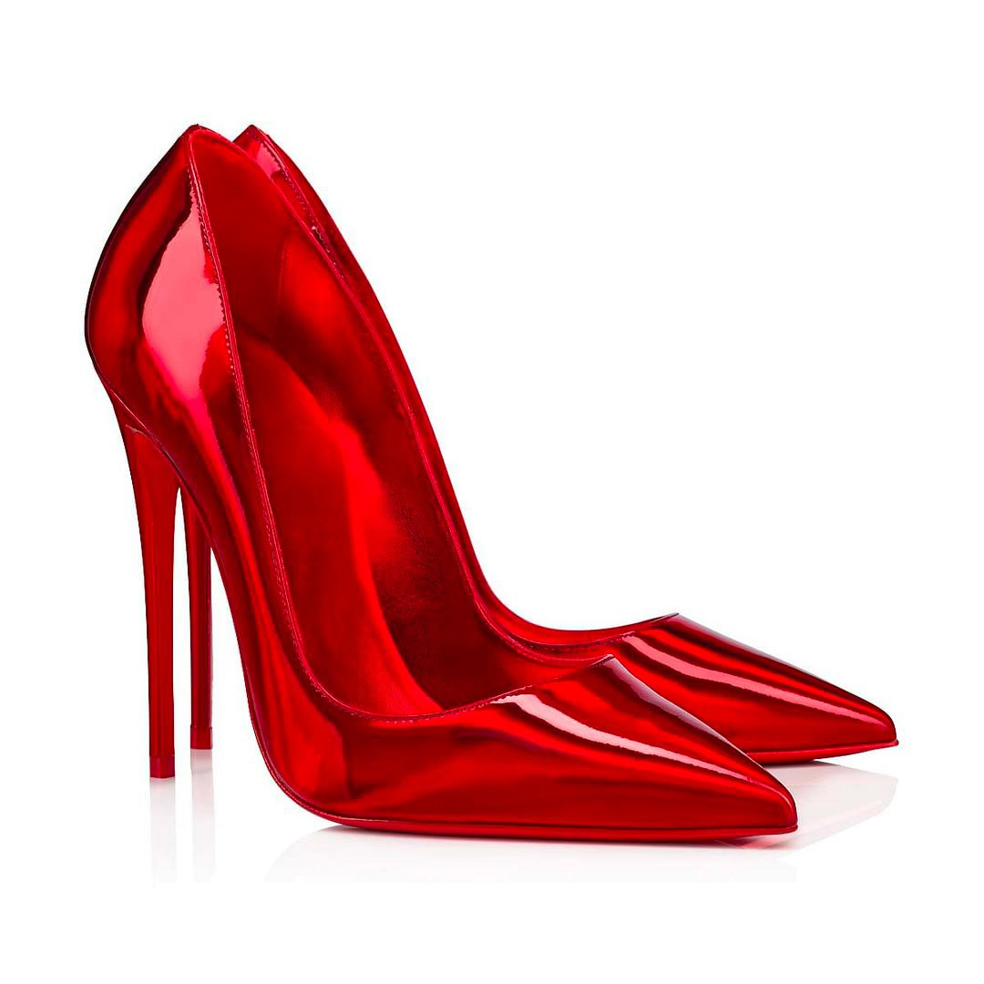 120/100mm Red Bottom Women's Party Wedding Heels Patent Pumps-MERUMOTE