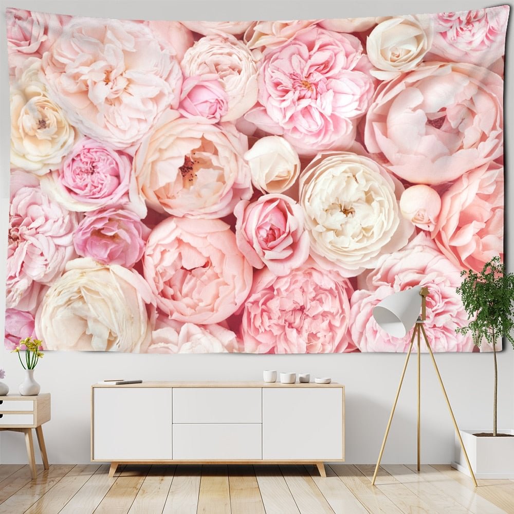 Flower Plant Tapestry Wall Hanging Bohemian Hippie Tapiz Aesthetics Room Bedroom Art Background Home Decor
