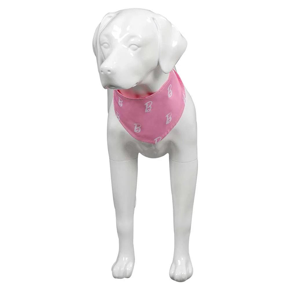 Movie Barbie 2023 Barbie Pink Scarf Dogs Pet Outfits Cosplay Costume Suit