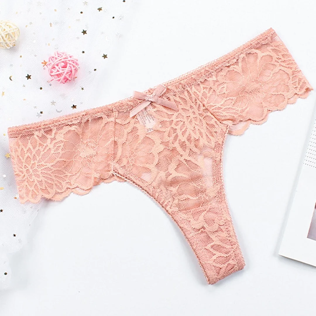 Sexy Women Lace Underwear Flowers Low Waist Hollow Out Panties Female G-string Temptation Sexy Lingerie Plus Size S-3XL Thongs
