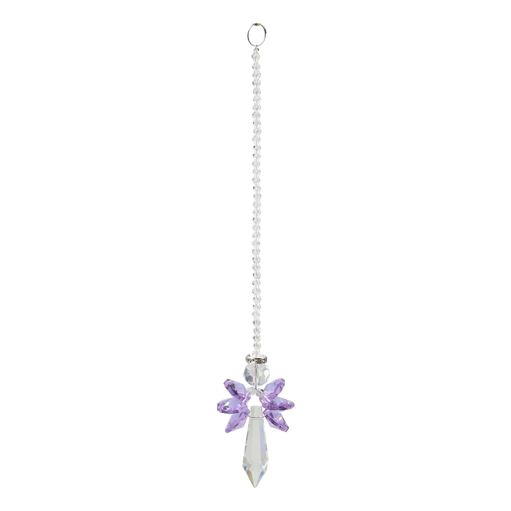 Crystal Angel Hanging Pendant Rainbow Maker Light Catcher Decor (Purple)