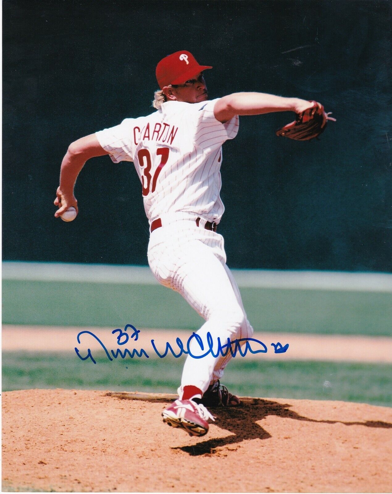 NORM CHARLTON PHILADELPHIA PHILLIES ACTION SIGNED 8x10