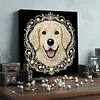 DIY Pearl Painting Dog for Home Wall Decor with Frame(30x30cm)