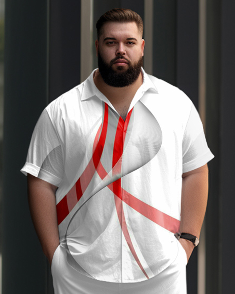 Men's Plus Size Aurora Abstract Print Walking Set