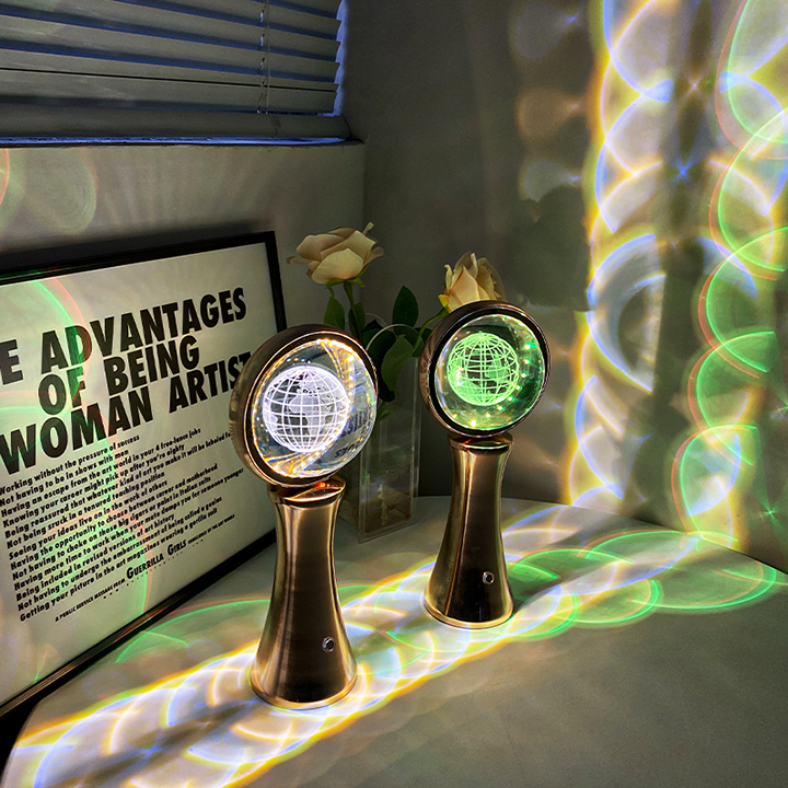 3D Terrestrial Globe Crystal RGB Night Light  - Appledas