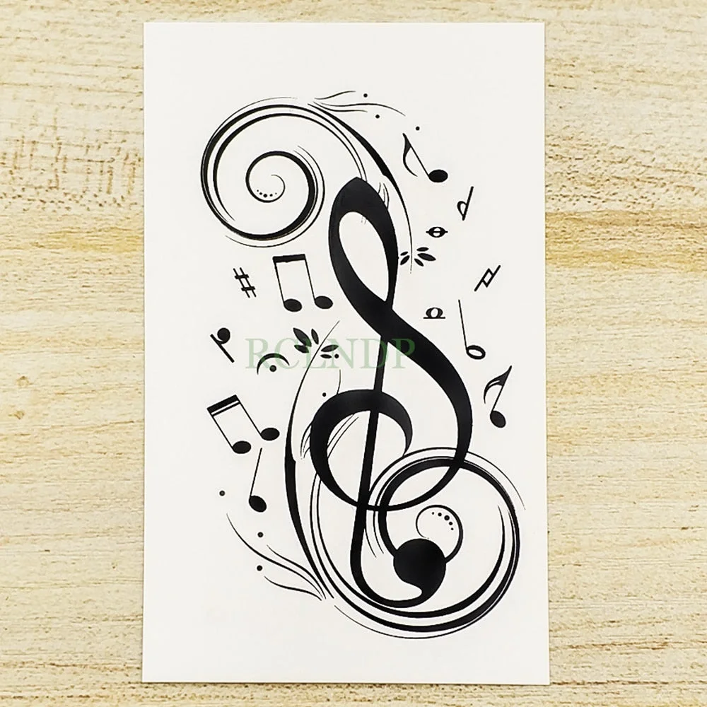 Waterproof Temporary Tattoo Sticker Music Note Tattoos Flash Fake Tatoo Tatouage Tatto For Men Women Kids