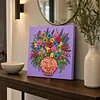 DIY Pre-Framed Flower Vase Button Art Canvas Kit
