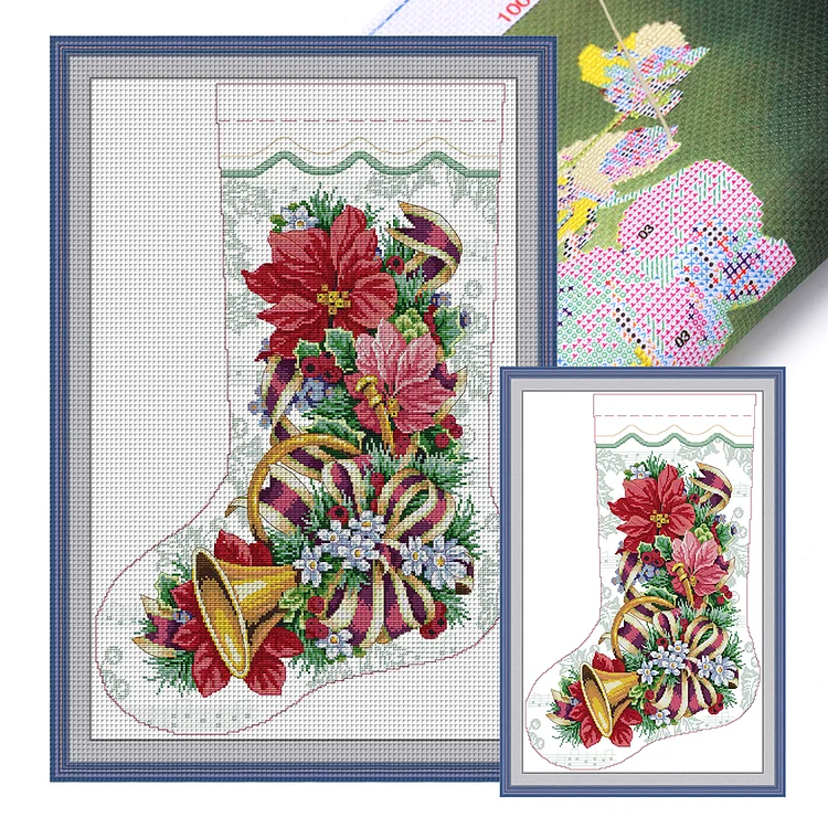 『Joy Sunday』Gabriel Stocking - 16CT Stamped Eco-Friendly Cotton Thread Cross Stitch(37*52cm)(Backstitch)