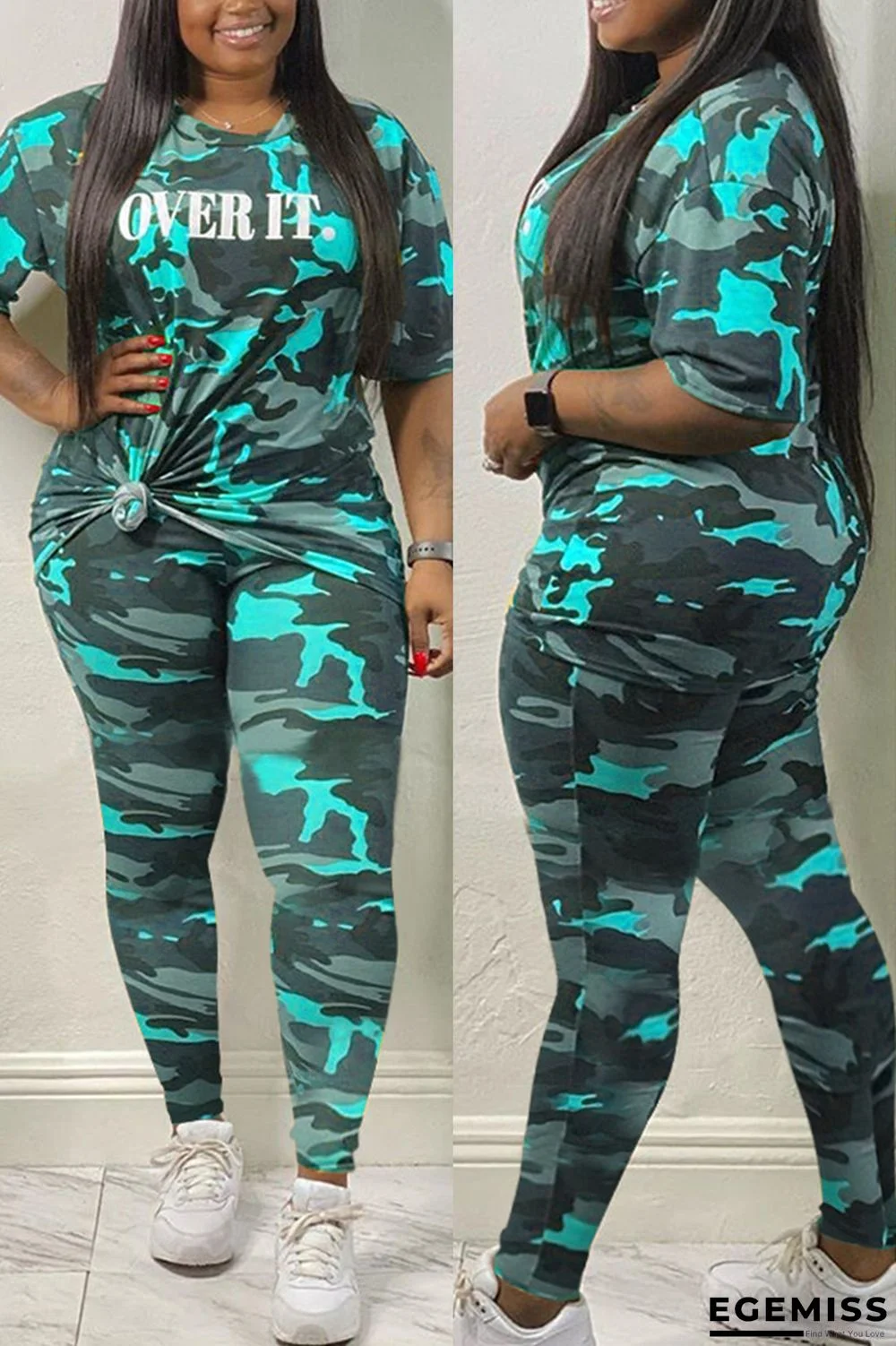 Blue Casual Solid Regular Half Sleeve Two Pieces | EGEMISS