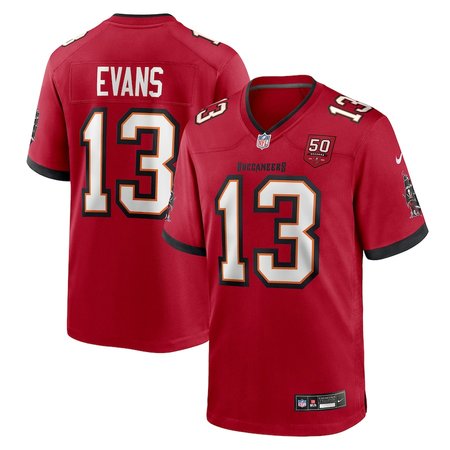 Men's Tampa Bay Buccaneers #13 Mike Evans  Red 50th Anniversary Game Jersey
