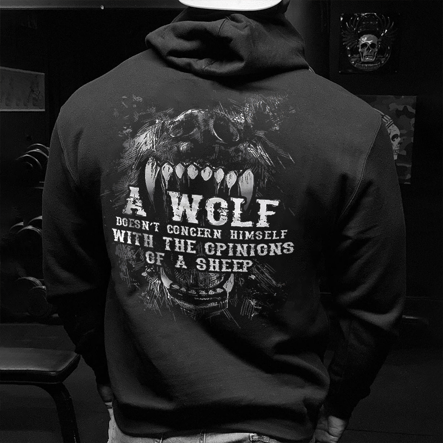 Livereid A Wolf Doesn't Concern Himself With The Opinions Of A Sheep Printed Men's Hoodie - Livereid