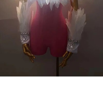 VCSHOES Women Show Costume Full Face Mask Headdress Feather Cape Women Gogo Singer Dancer Stage Performance Wear