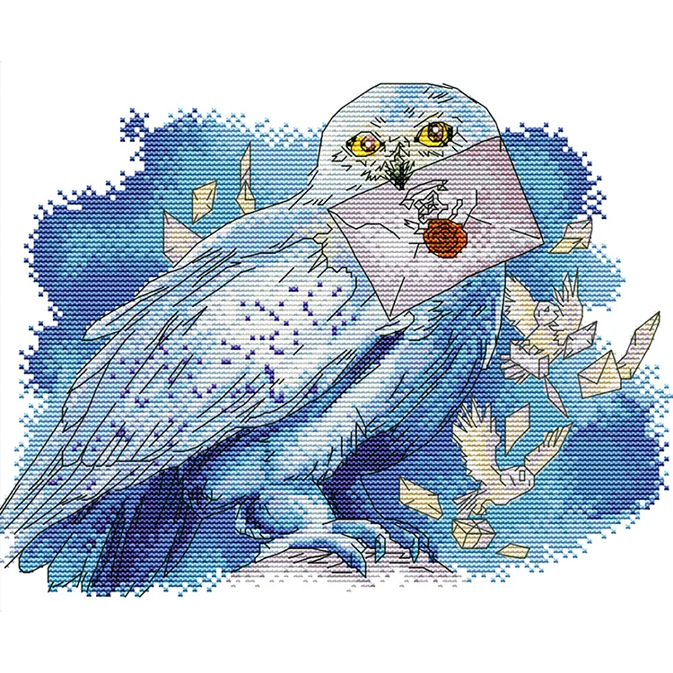 Joy Sunday Letter Owl 14CT Stamped Cross Stitch 33*28CM
