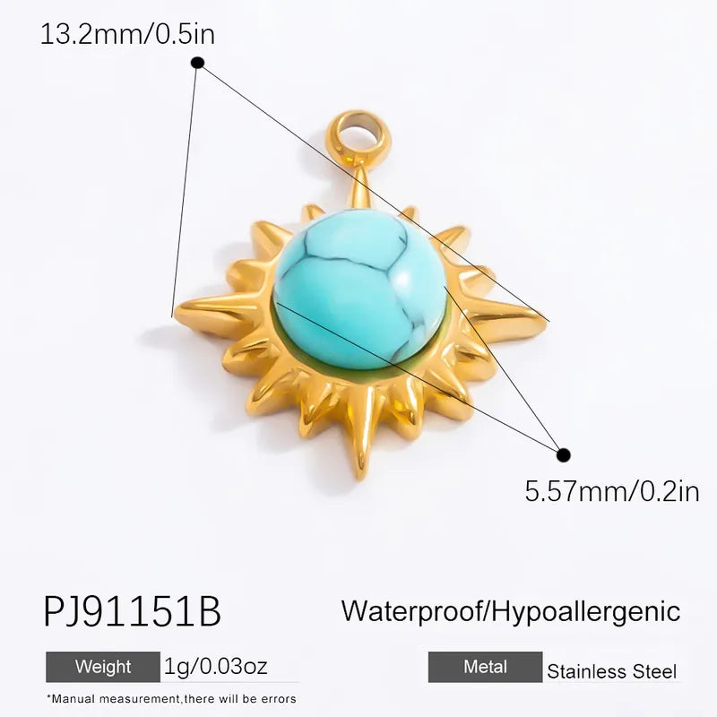 1 Piece 16.47mm 304 Stainless Steel Zircon Geometric Heart Shape Eye Pendant Jewelry Accessories