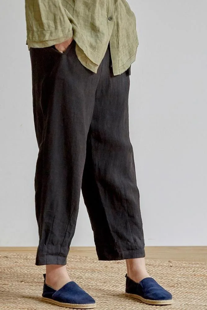Women Loose Linen Harem Pants Casual Spring Trousers