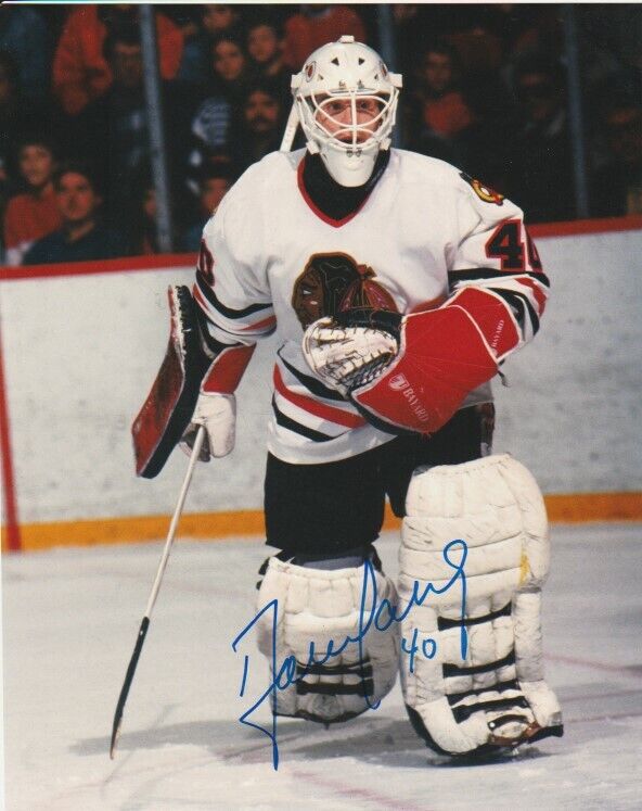 DARREN PANG SIGNED CHICAGO BLACKHAWKS GOALIE 8x10 Photo Poster painting #2 Autograph PROOF!