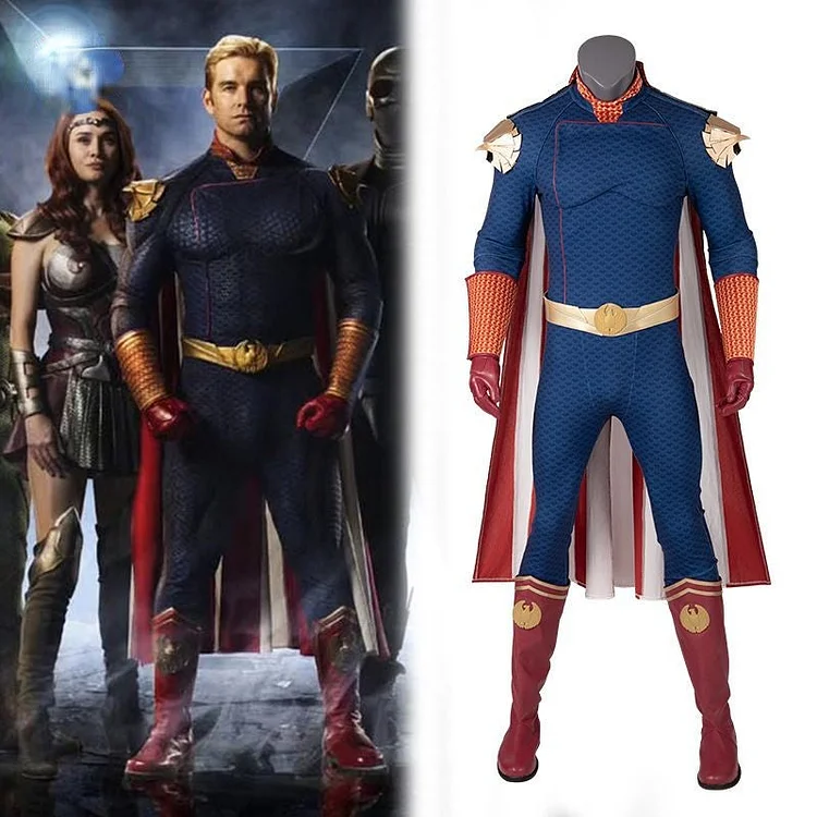 The Boys Homelander Cosplay Costume Bodysuit Outfit Men-elleschic