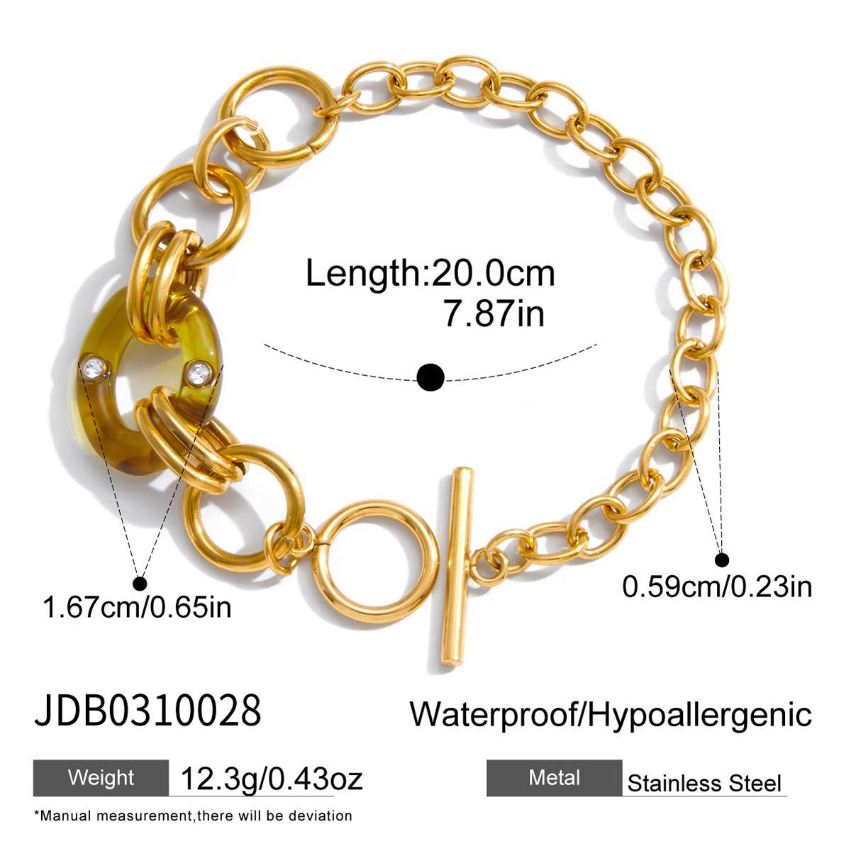 Maillard resin titanium steel necklace a luxurious and niche clavicle chain colorfast European and American style titanium steel jewelry for women