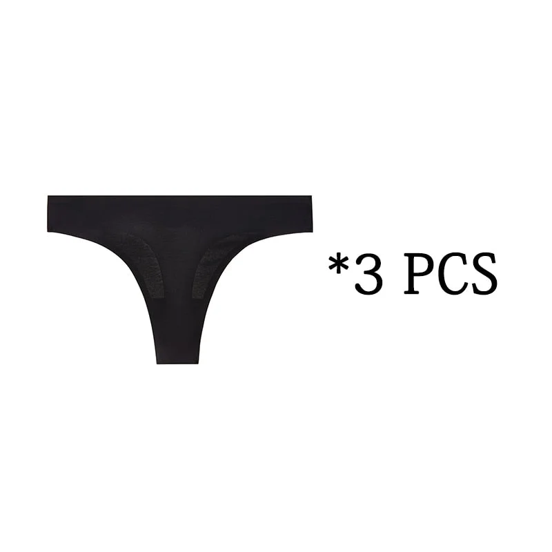 3 Pieces Thong Woman Seamless Lingerie Underwear Panty Thongs Female Sexy T-back Soft G-string Underwear For Woman New BANNIROU