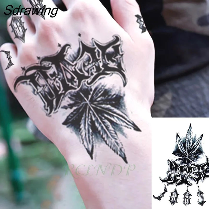 Sdrawing Temporary Tattoo Sticker Wolf Large Animal Triangle Dot Design Fake Tatoo Flash Tatto Arm Leg Body Art for Women Men