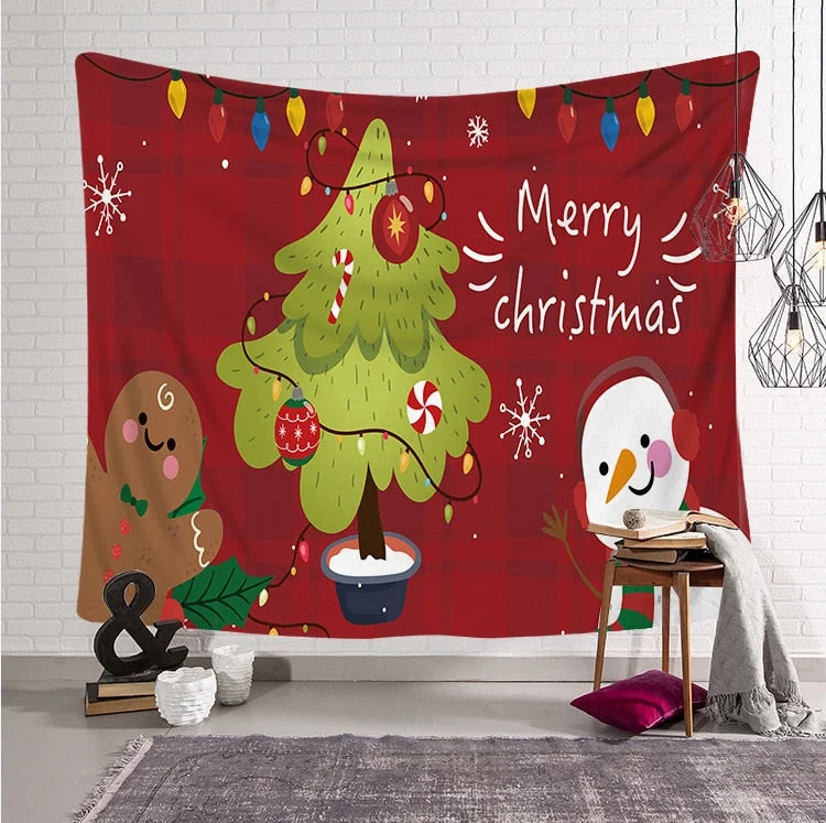 Christmas Home decor Santa Claus Hot Xmas Art Home Wall Hanging Tapestry Wall Ornamentation Christmas Wall Decor Tapestry