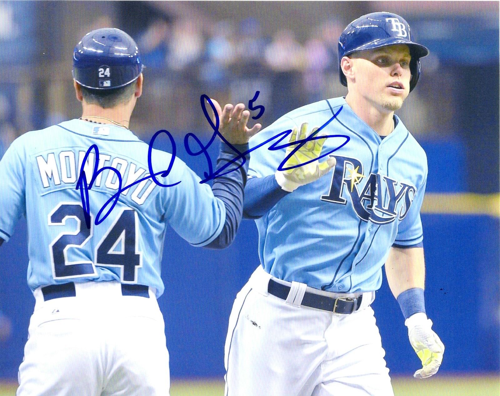 Signed 8x10 BRANDON GUYER Tampa Bay Rays Photo Poster painting - COA