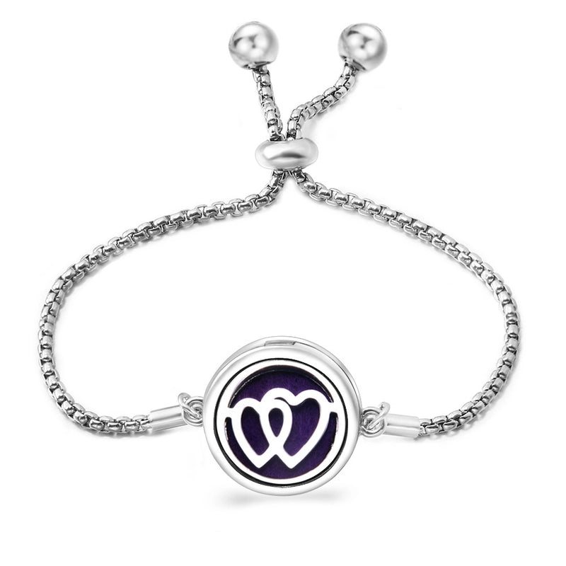 Fashion Angel Wings Aromatherapy Pendant Bracelet Essential Oil Diffuser Stainless Steel Bracelet Adjustable Women Simple