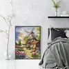 Windmill And Hut-14CT Stamped Cross Stitch Egyptian Cotton 30*40cm/11.81*15.75in tapestrymarket