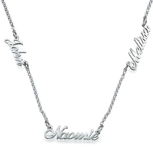 Three Name Necklace Custom 3 Names Personalized Multiple Name Necklace