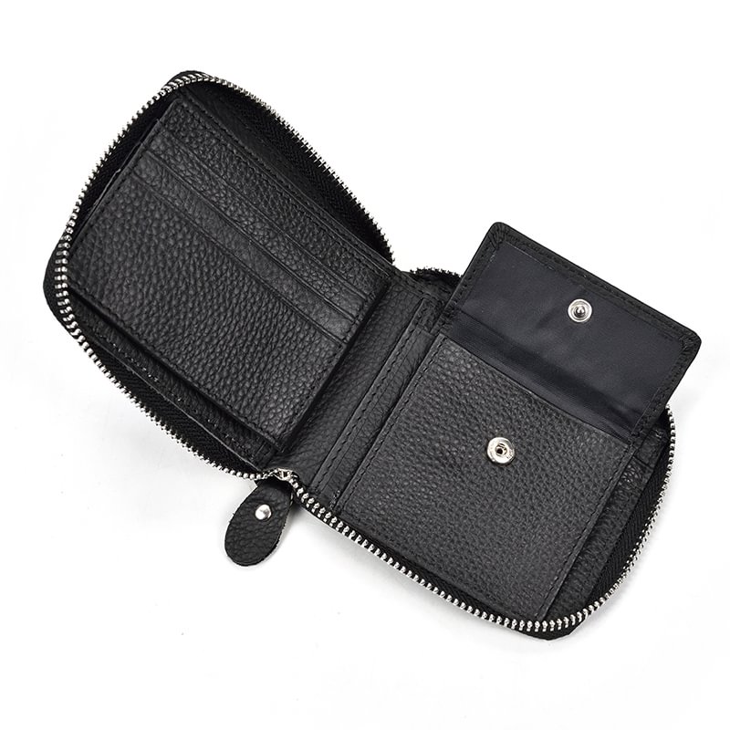 Pongl High Quality Genuine Leather Slim Wallet For Man Soft Cowskin Short Pocket Purse Men Male Bifolds Thin Purse Lightweight