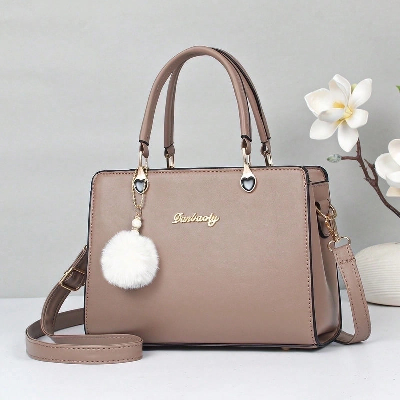Women’s Large All Seasons Pu Leather Letter Solid Color Elegant Classic Style Square Zipper Square Bag