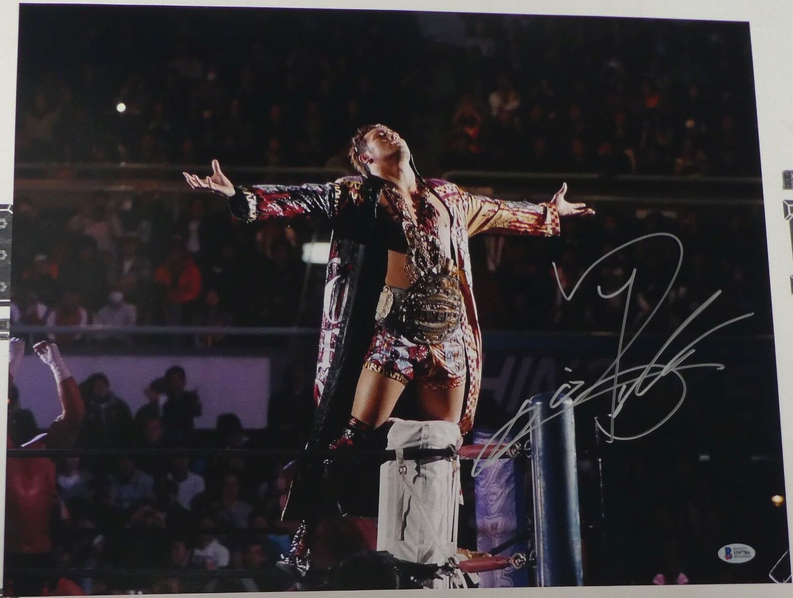 Kazuchika Okada Signed 16x20 Photo Poster painting BAS COA New Japan Pro Wrestling NJPW Picture