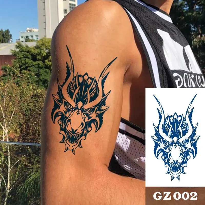 1Pcs Men's Fire Ink Tattoos Body Art Totem Waterproof Temporary Tattoo Sticker For Men Women
