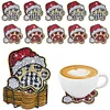 10pcs/set DIY Diamond Art Halloween Art Diamonds Coaster with Holder Kits (Dog Paw Christmas)