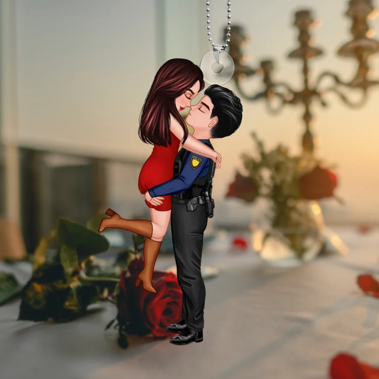 Personalized Couple Hugging Ornament Acrylic Hanging Ornaments Valentine's Day Gifts for Him/Her