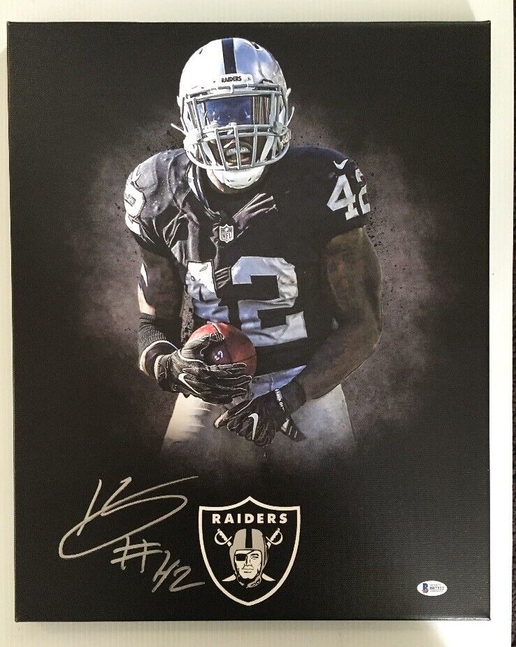 Karl Joseph Autographed Signed Custom 16x20 Canvas Oakland Raiders BECKETT COA