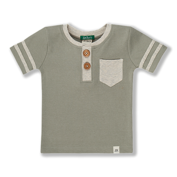 Harbor Gray Short Sleeve Retro Button Pocket Shirt