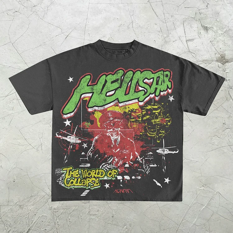 Sopula Vintage HellStar Graffiti Casual Cotton T-Shirt