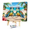 Beach Turtles-Framed oil painting by numbers 40*30CM