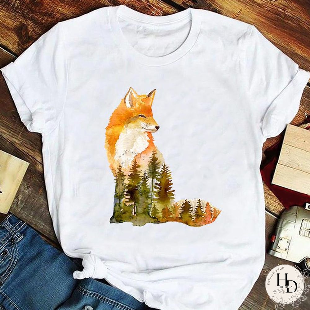 Tee Fashion Women Ladies Tshirt Top Lady Print Female Clothes Animal Trend Spring Summer