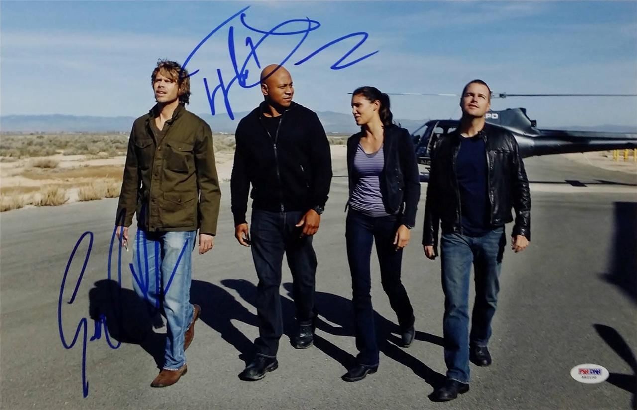 LL Cool J Eric Christian Olsen Signed NCIS Los Angeles 11x17 Photo Poster painting PSA X82100