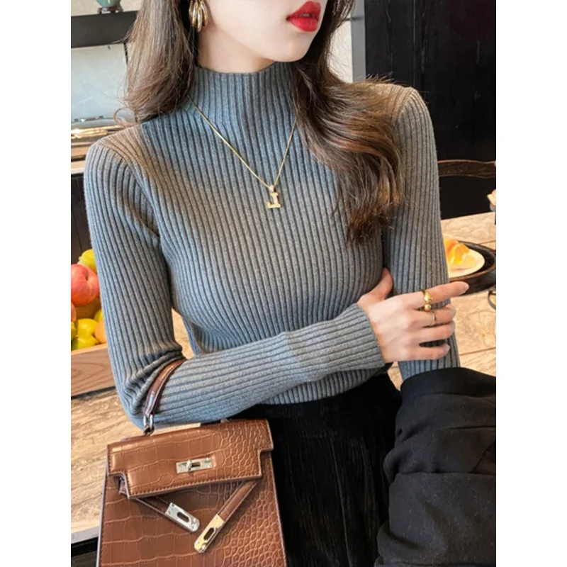 Uveng Uveng Collar Sweater Bottoming Women's Autumn And Winter 2024 New Clothes Fashion Knitted Shirt