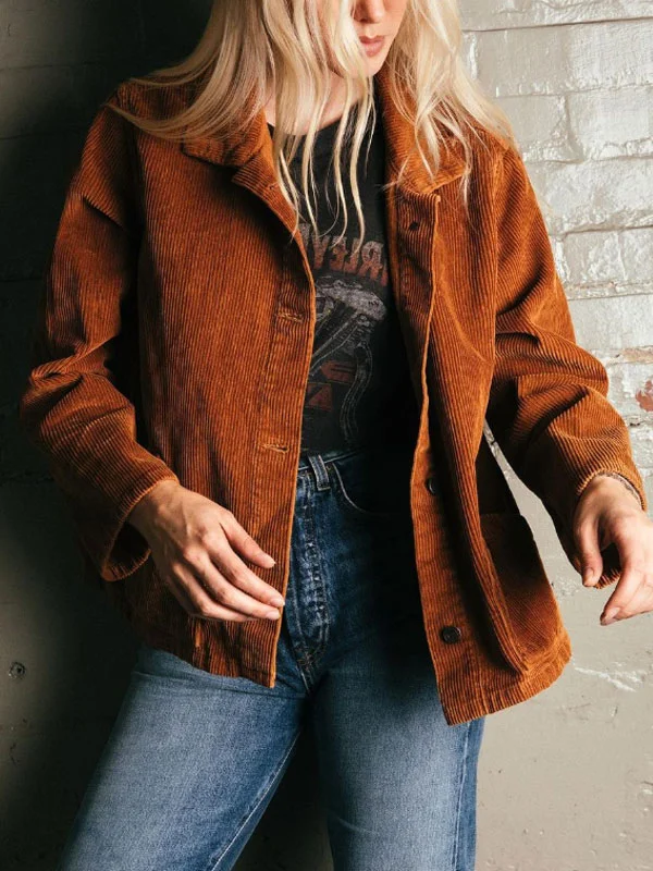 daily comfort corduroy women's thin jacket
