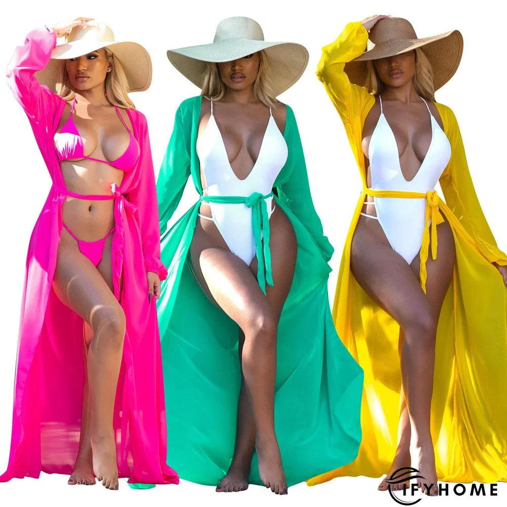 Candy-colored Maxi Smock Sun Protection Shirt Beachwear | IFYHOME