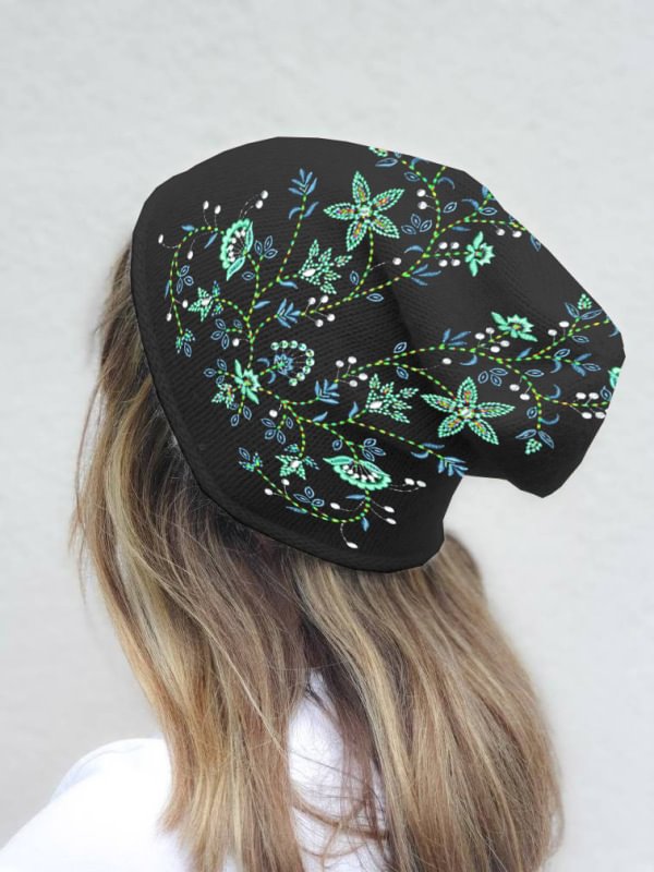 Vintage Casual Floral Print Fashion Warm Hat