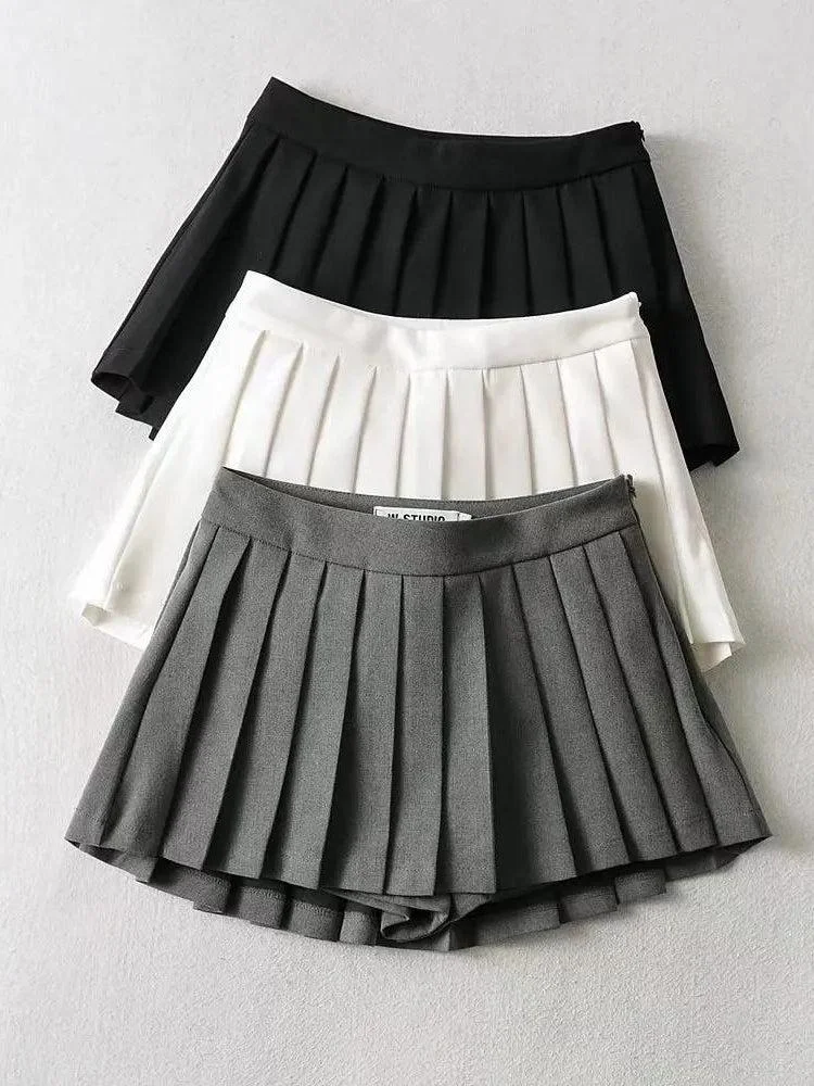 Brownm Mini School Skort