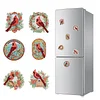 6Pcs Diamond Painting Acrylic Christmas Bird Fridge Magnet