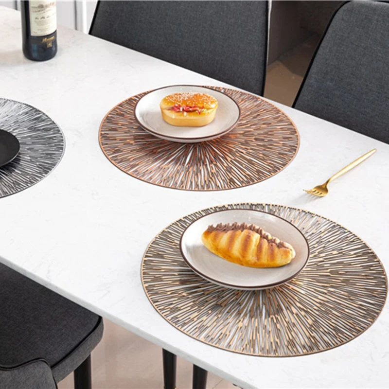 Round Hollow PVC Placemats For Kitchen Dinning Table Mat Insulation Pads Drink Coffee Cup Coasters Hotel Restaurant Home Decor