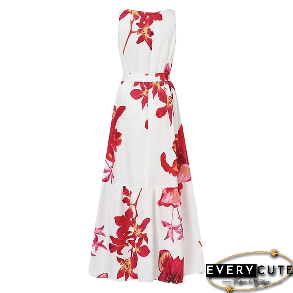 Womens Summer Floral Print Halter Sundress Casual Fashion Loose Club Maxi Skirt Plus Size